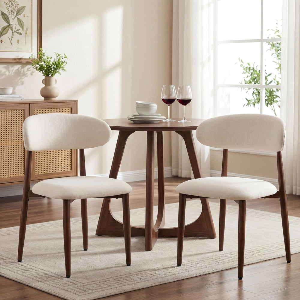 UVV Dining Chairs Set of 4, Metal Kitchen Chairs with Modern Fabric Upholster...