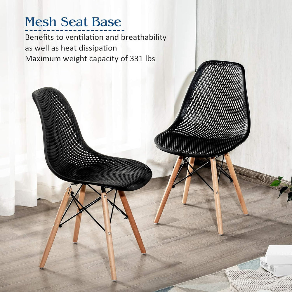 Giantex Set of 4 Modern Dining Chairs, Outdoor Indoor Shell PP Lounge Side Ch...