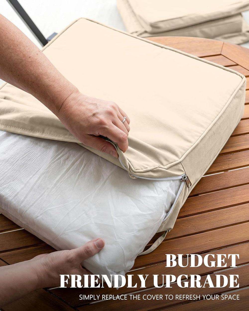 14 Pcs Outdoor Cushion Slipcovers Outdoor Patio Cushion Covers Replacement Wa...
