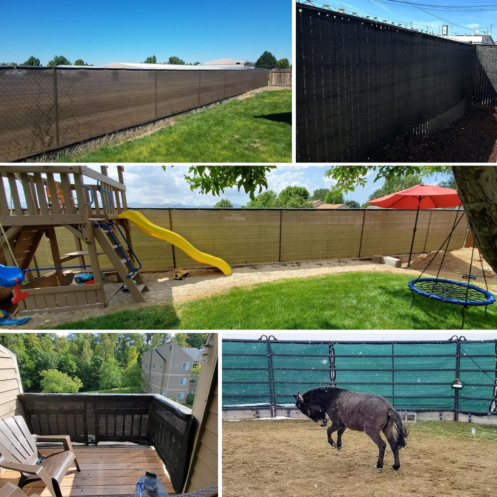 Patio Privacy Fence Screen 6' x 50' Outdoor Fence Cover Mesh Screen w...