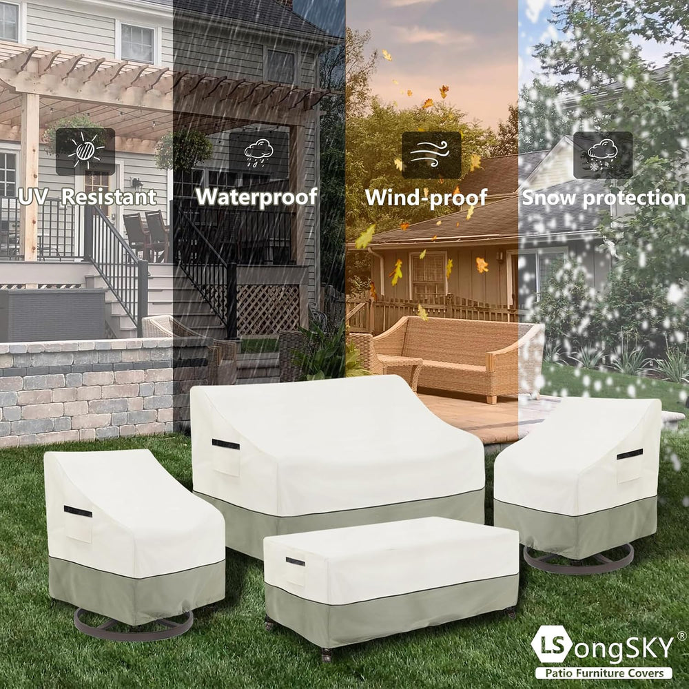 Outdoor Swivel Lounge Chair Cover 2 Pack,Waterproof Heavy Duty Outdoor Chair ...