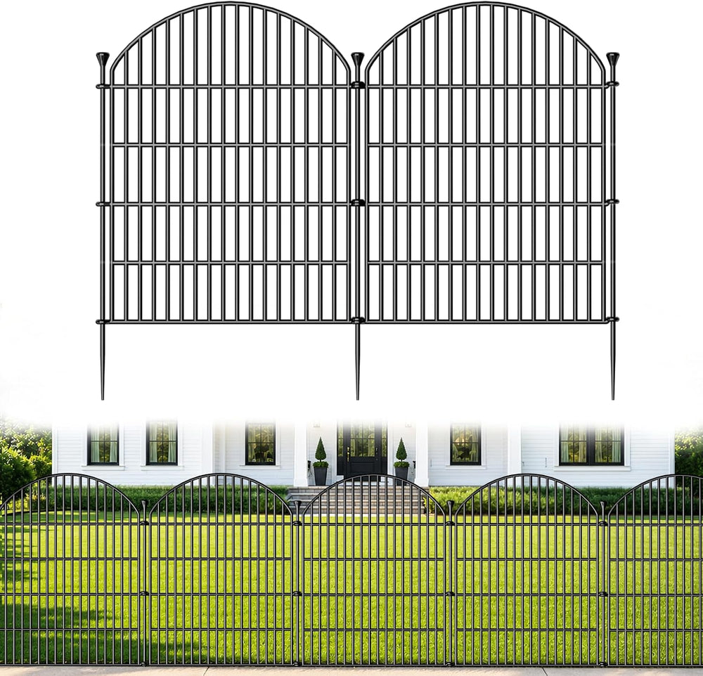 No Dig Garden Fence Panels, Dog Fence Outdoor for Yard, 6 Pack