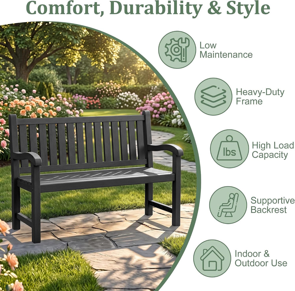 Outdoor Bench, 2-Person Outdoor Benches Weatherproof