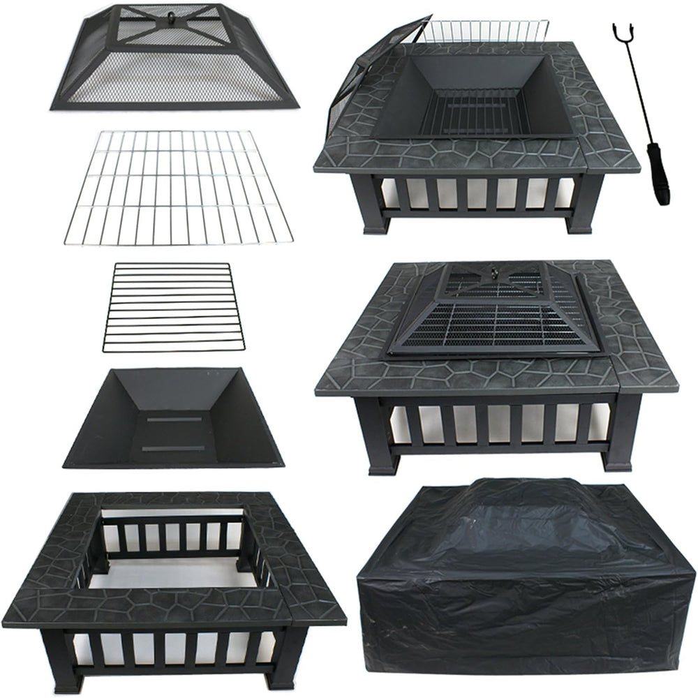 F2C Outdoor Heavy Steel Fire Pit Wood Burning Fireplace Patio Backyard Heater...