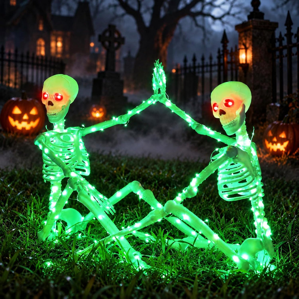 Halloween Decorations Outdoor Skeletons Set - 2 Pack 36" (90cm) Light Up...
