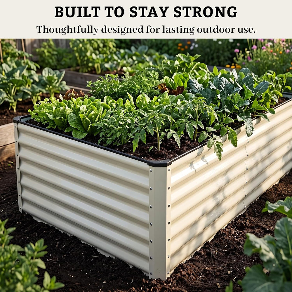SnugNiture Galvanized Raised Garden Bed 6x3x2FT Outdoor Large Metal Planter B...