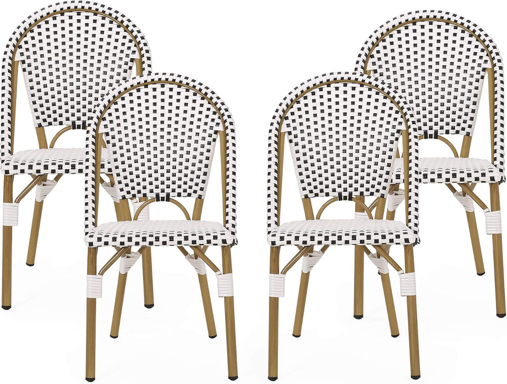 Christopher Knight Home Philomena Outdoor French Bistro Chair (Set of 4), Bla...