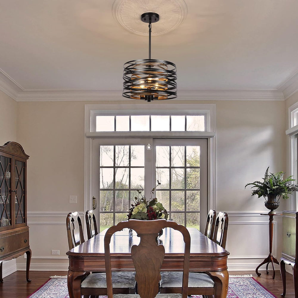 12.6'' Farmhouse Chandeliers for Dining Room, 3-Light Industrial Meta...