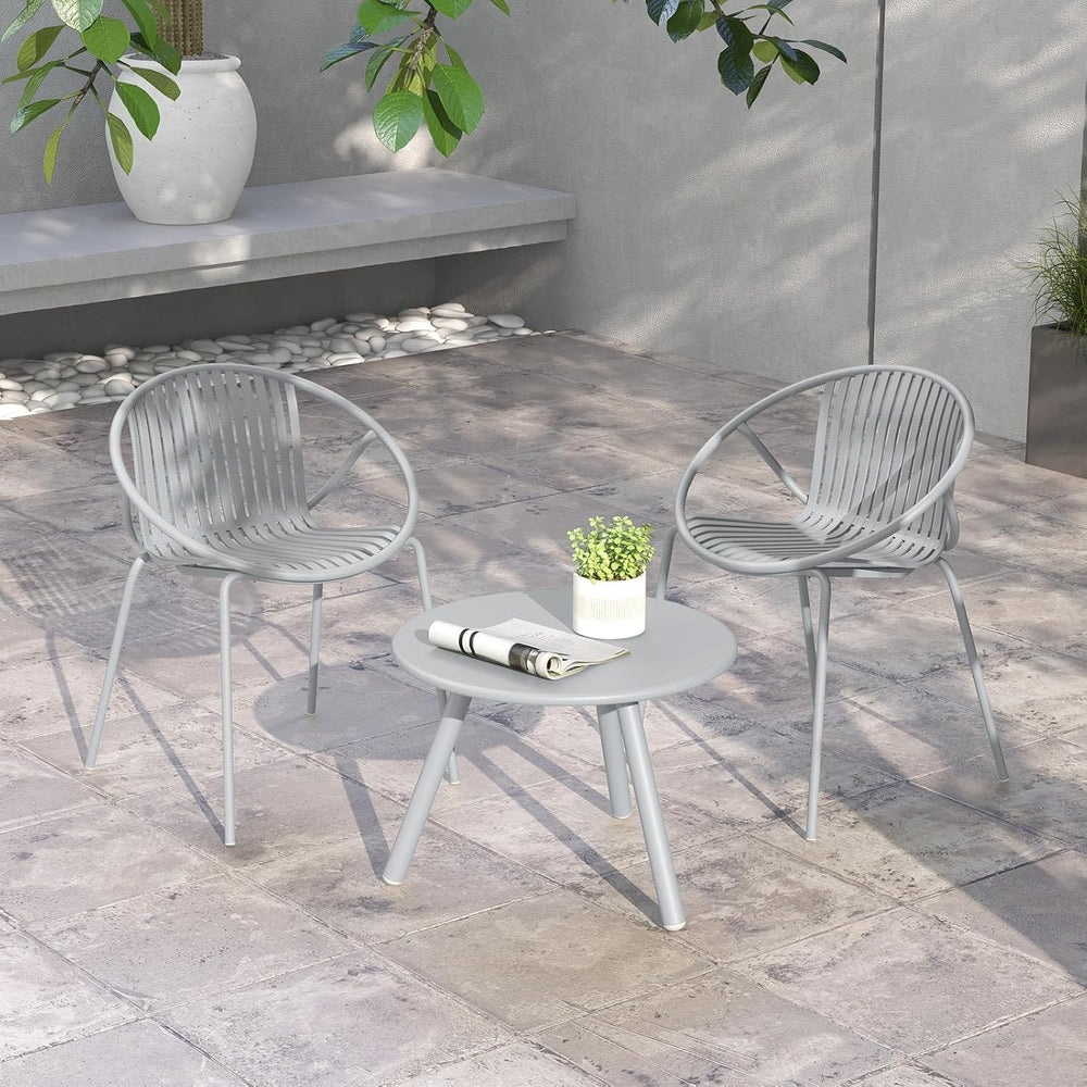 Tangkula 3-Piece Bistro Set - All-Weather PP Patio Conversation Set, Heavy-Du...