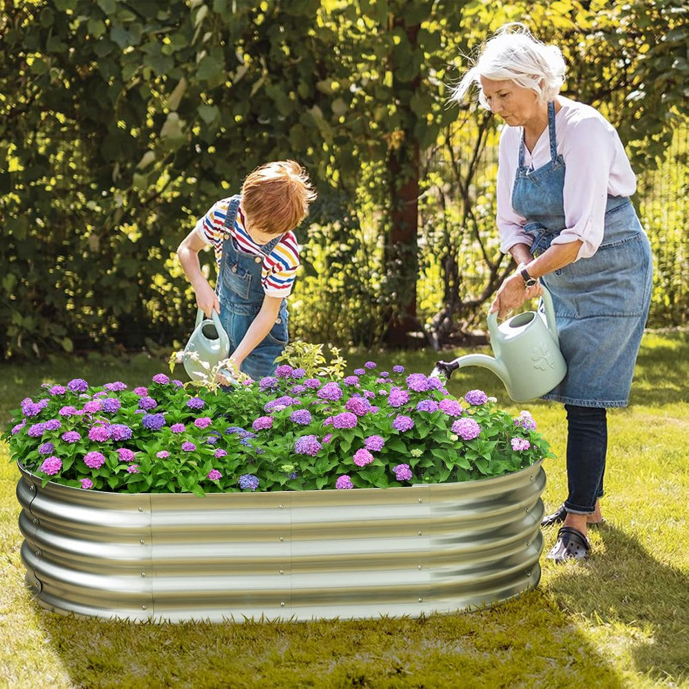 Raised Garden Bed Kit,2 Pack 4x2x1ft Galvanized Garden Beds Outdoor with Safe...