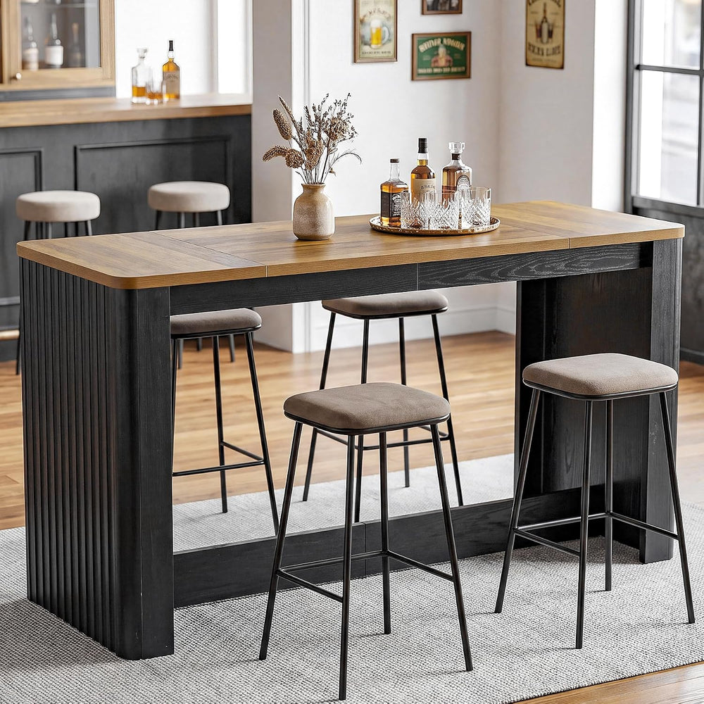 LITTLE TREE 67" Long Bar Table, Farmhouse Counter Height Pub Table