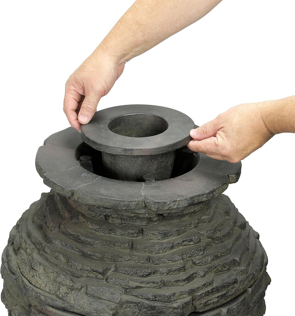 Aquascape 78221 Fire Fountain Stacked Slate Urn Add-On Kit