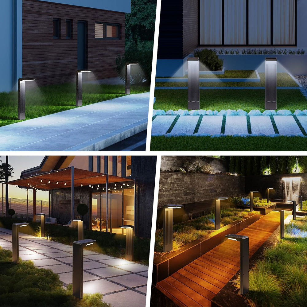 COXSENI Solar Pathway Lights Outdoor Warm/Cool White, 4Pack