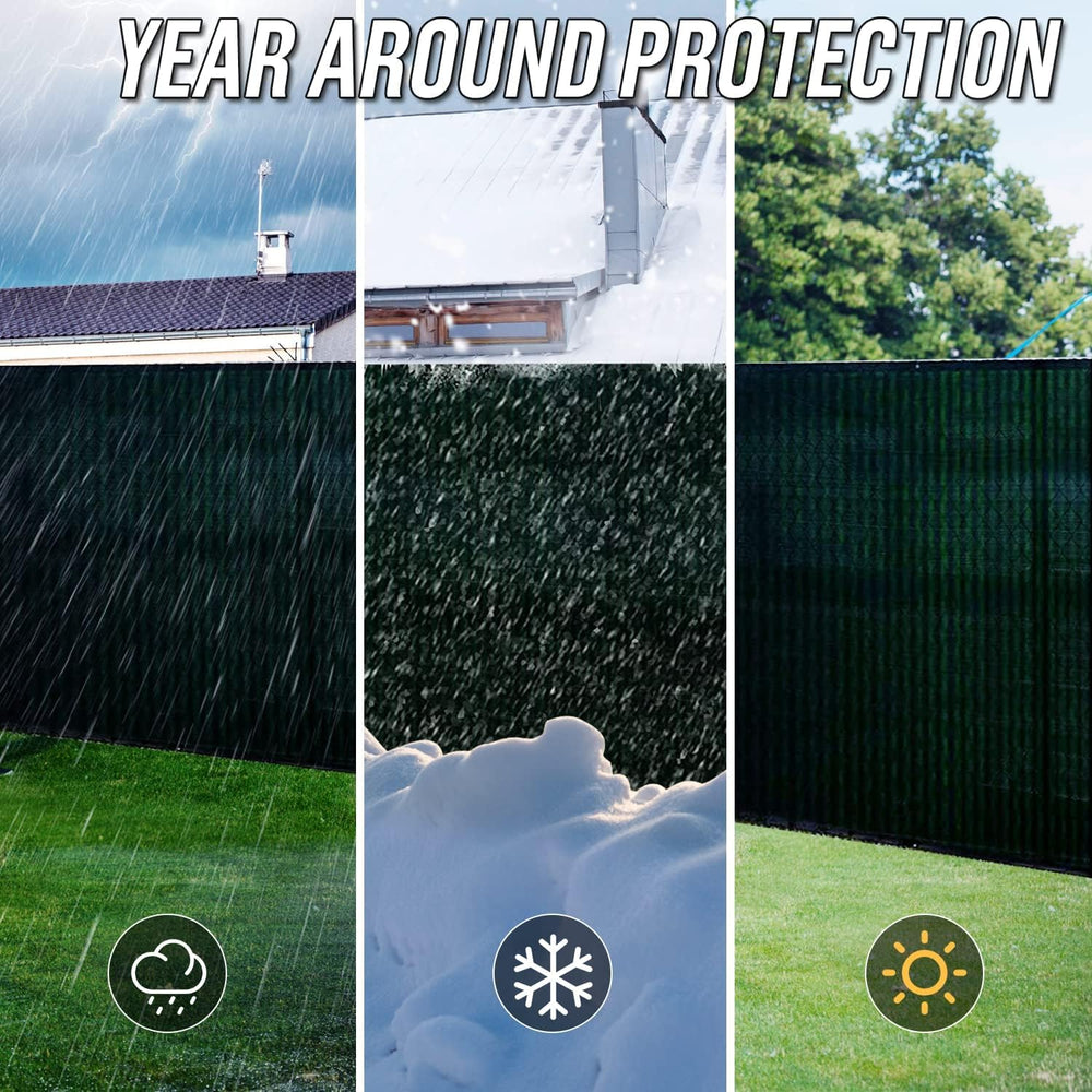6' x 19' Black Fence Privacy Screen Commercial Grade Heavy Duty Black...