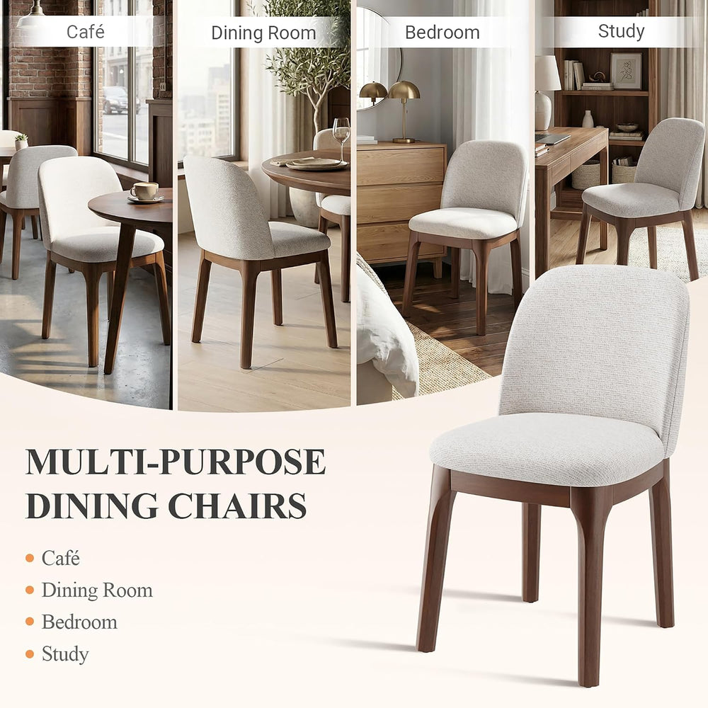 MALOL Wooden Dining Chairs Set of 2, Upholstered Kitchen & Dining Room Ch...