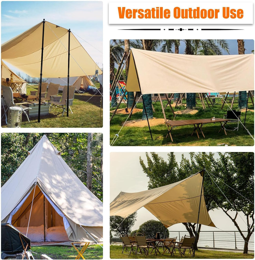 AYAMAYA Tarp Poles for Camping, Adjustable Aluminum Tent Poles Heavy Duty