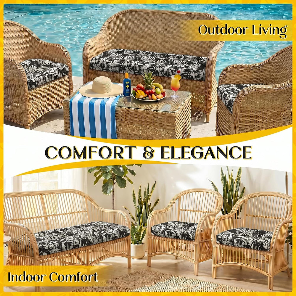 1 MIDDLE ONE Wicker Chair Cushions 3 Pieces Set for Outdoor Furniture, Replac...