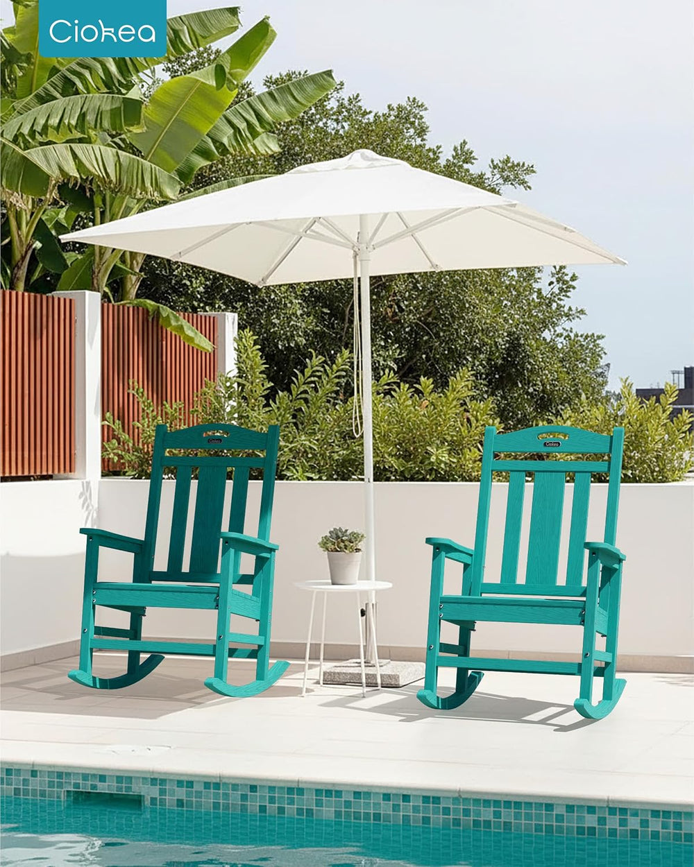 Ciokea Oversized Outdoor Rocking Chair, 380lbs Heavy-Duty Large Patio Rocker,...