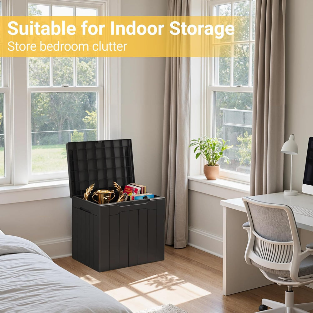 Greesum Outdoor Storage Box 31 Gallon Storage Box with Lid for Patio Furnitur...