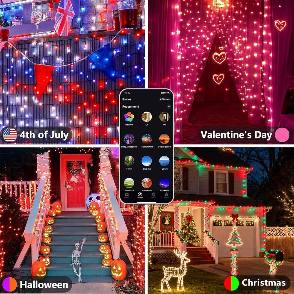 Smart Color Changing Christmas Halloween Tree Light String 79 FT 200 LED