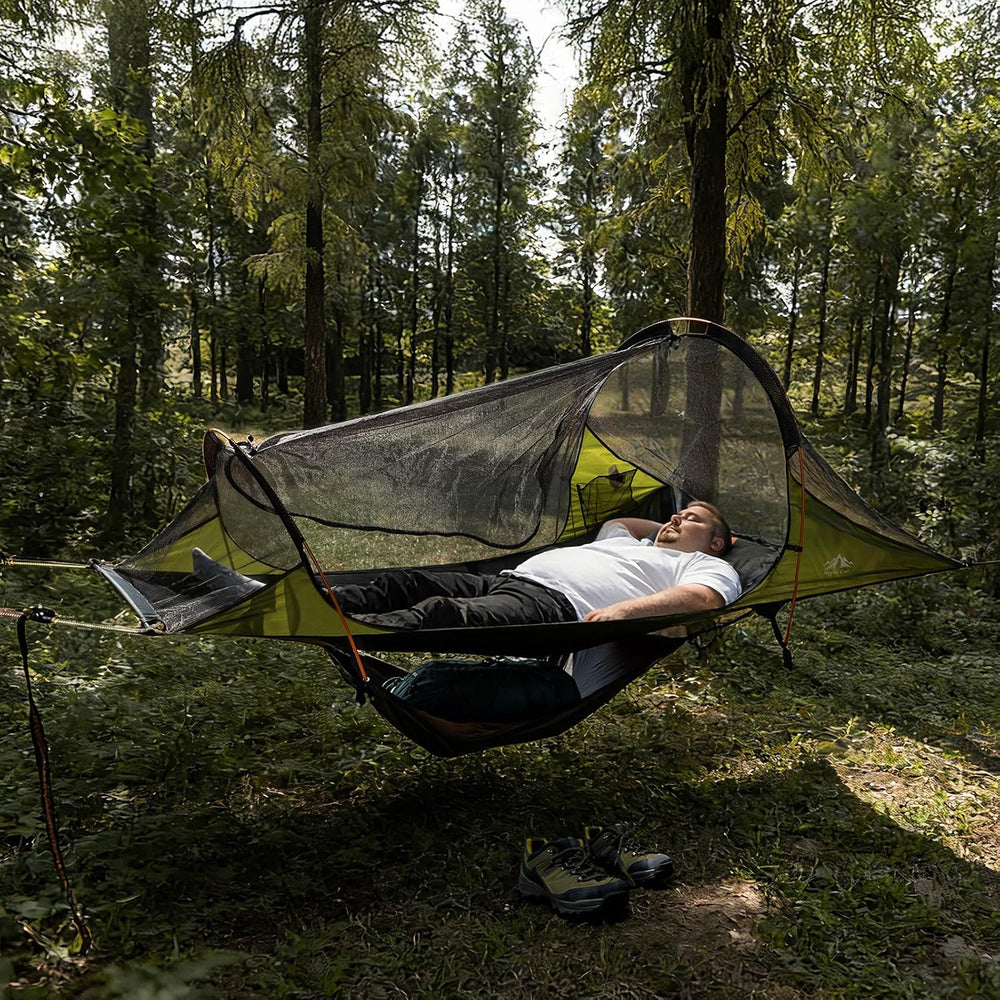 Night Cat Flat Lay Hammock Tent: Portable Lightweight Camping Hammock with Mo...