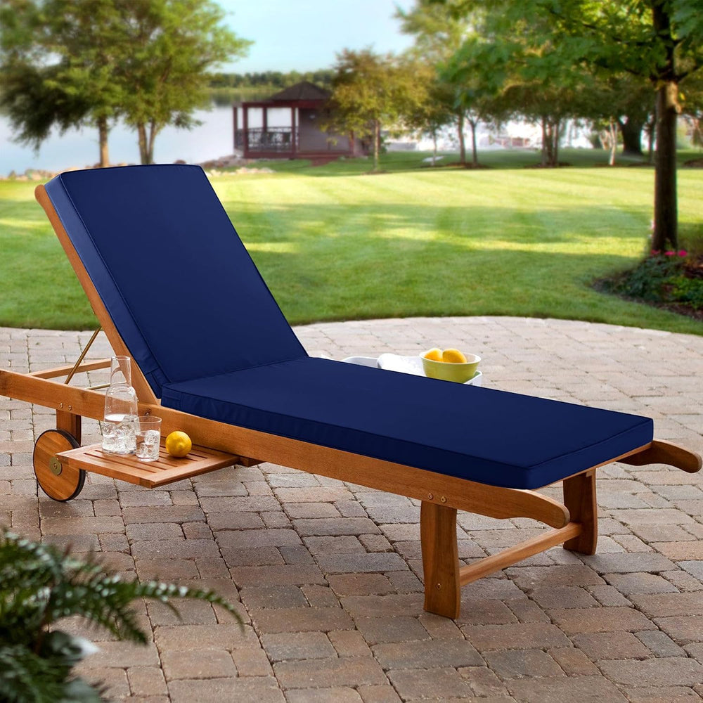 Chaise Lounge Cushions Outdoor, 72x21x3 Inch, Navy