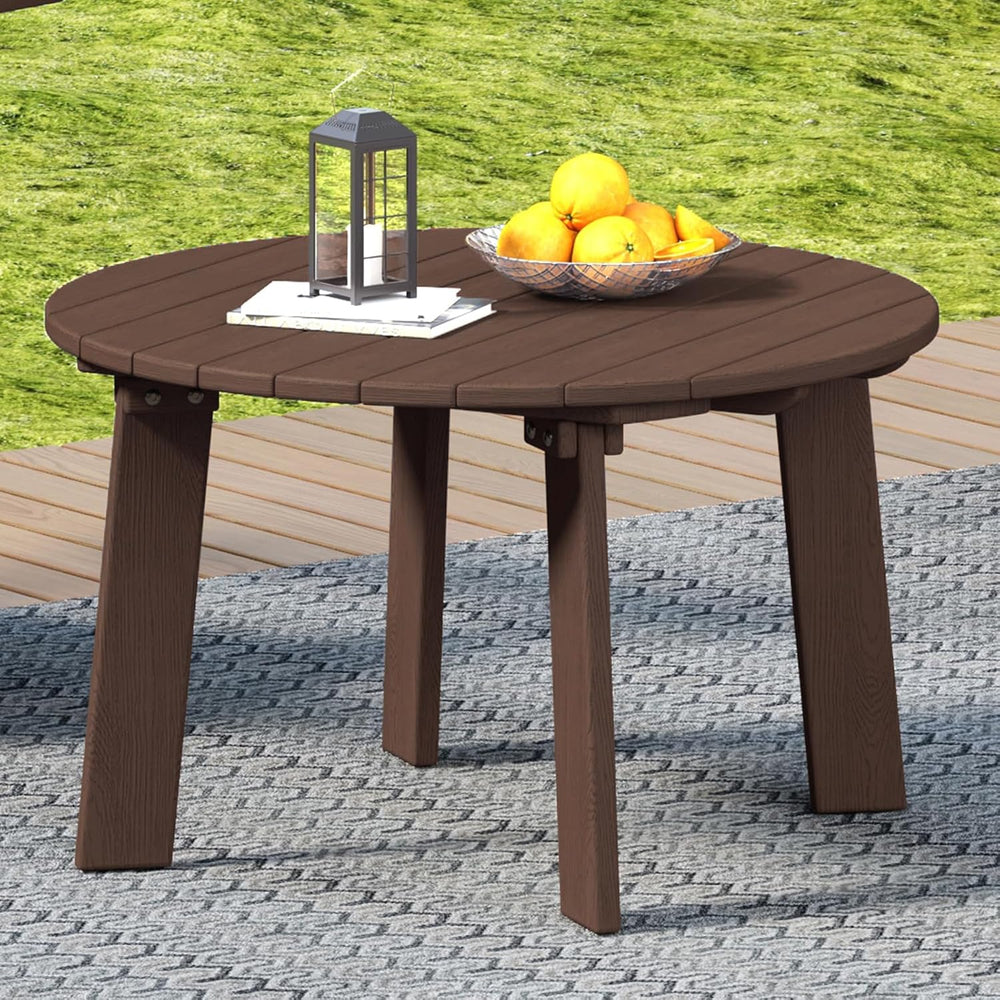 Outdoor Round Coffee Table, Adirondack Patio Coffee Table, Outdoor Large Side...