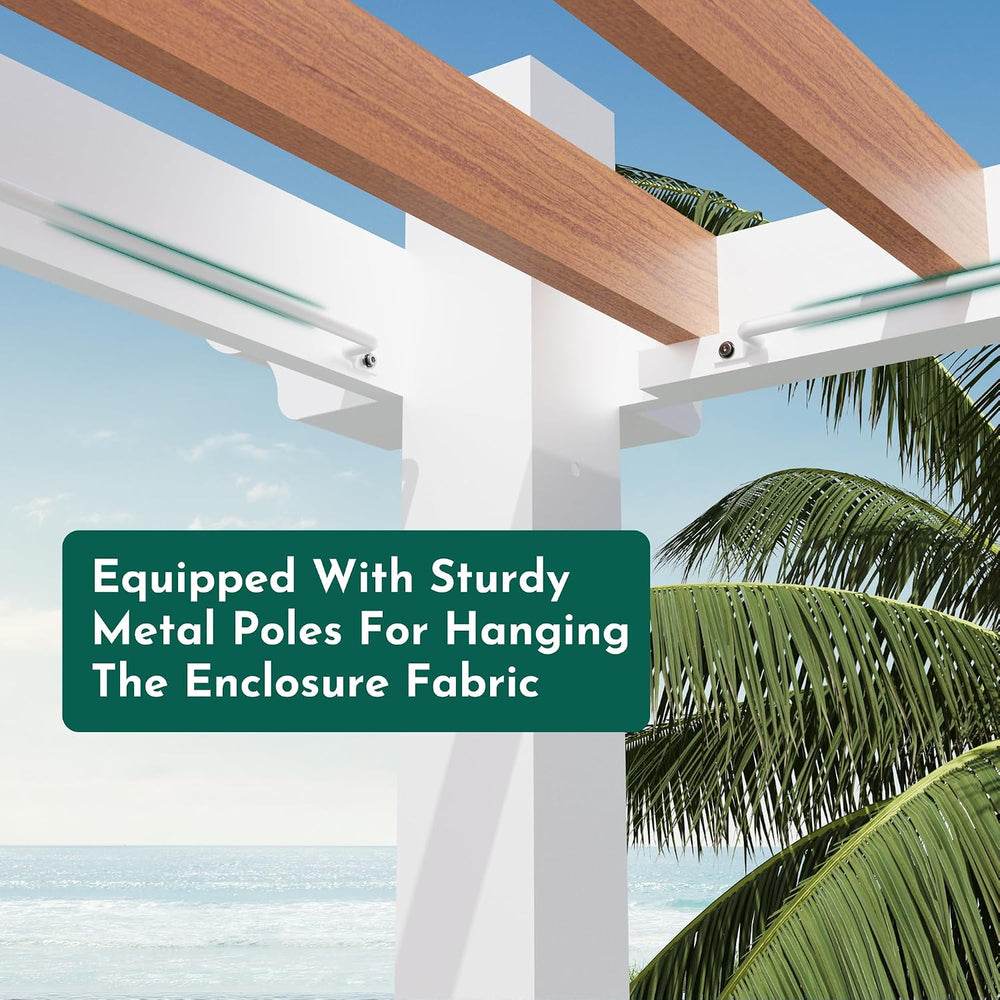 Modern Shade Open Sky 10' x 12' Outdoor Pergola Gazebo, Heavy-Duty Me...