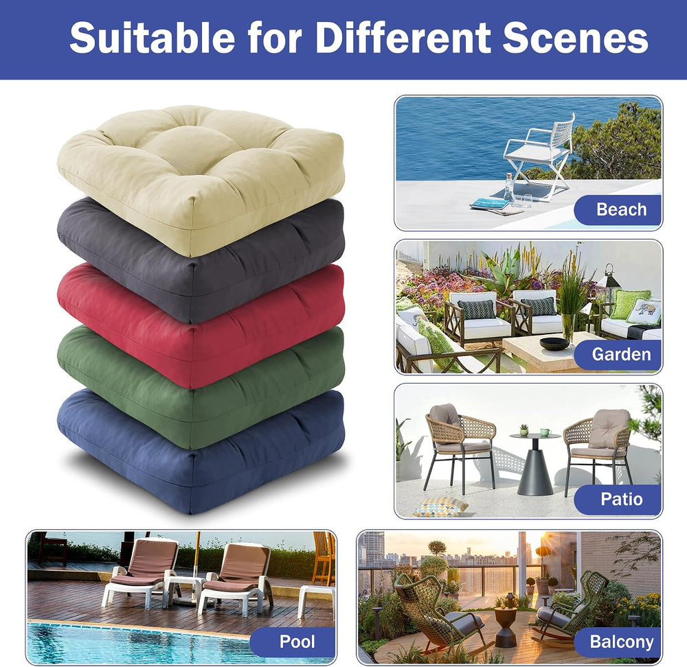IPYNBAP Outdoor Chair Cushions Set of 4, Patio Chair Cushions with Ties, 19x1...