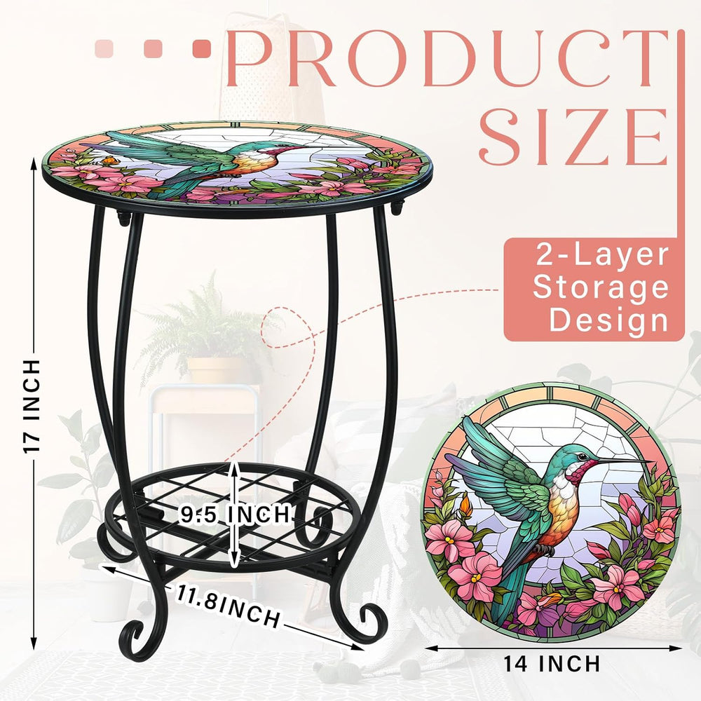Cinnvoice Outdoor Side Table Small End Patio Porch Table