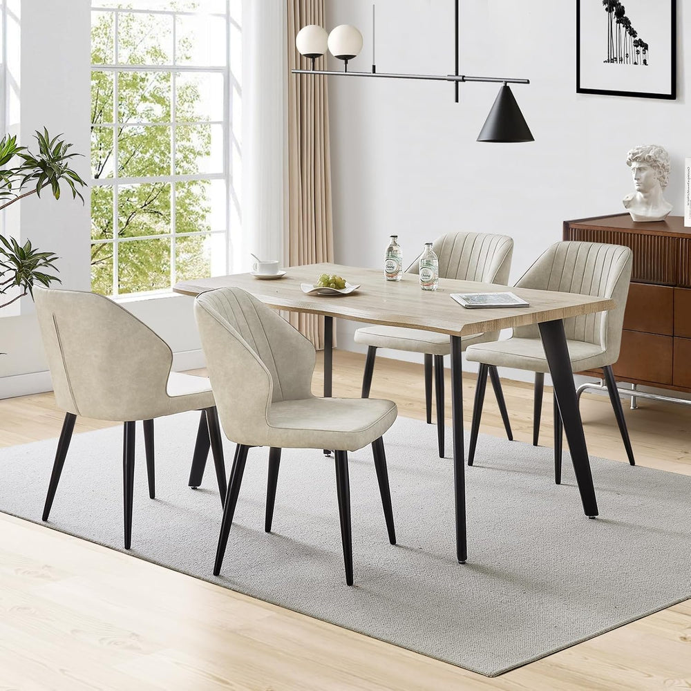 TUKAILAi Modern Dining Chairs Set of 2, Faux Leather Upholstered Kitchen Chai...