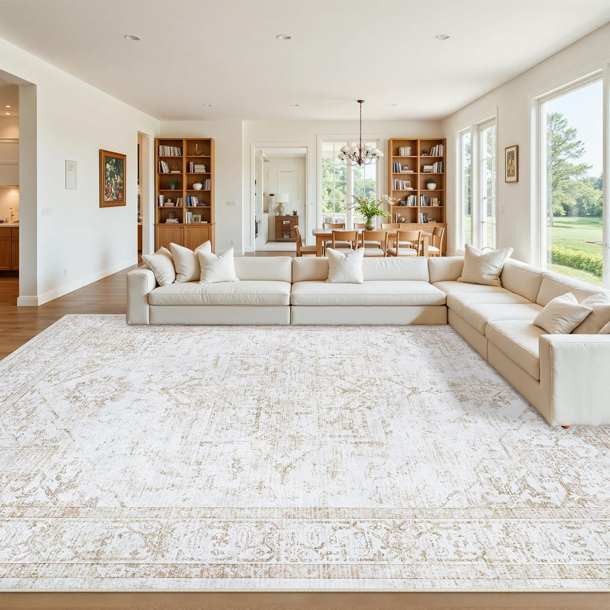 10x14 washable area rugs for living room beige, main product view