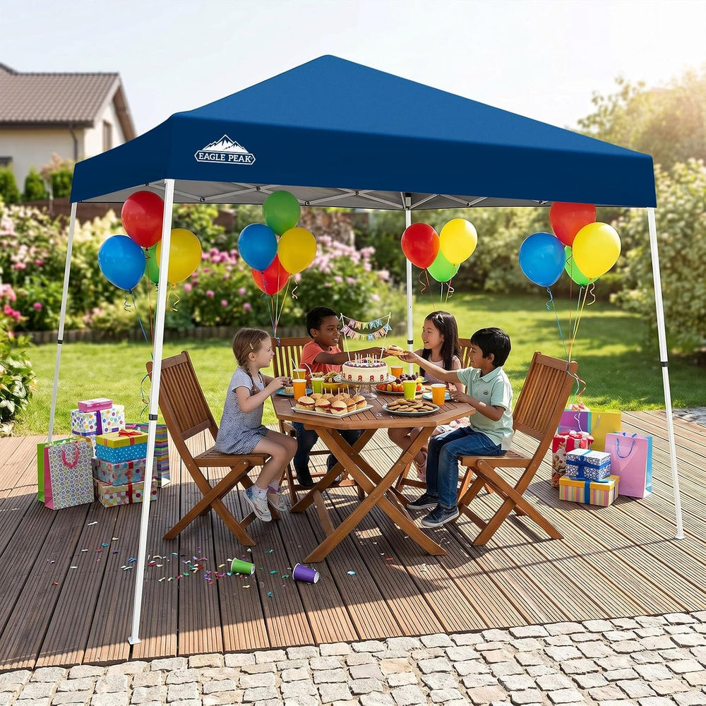 EAGLE PEAK 10x10 Slant Leg Pop Up Canopy Tent, Dark Blue