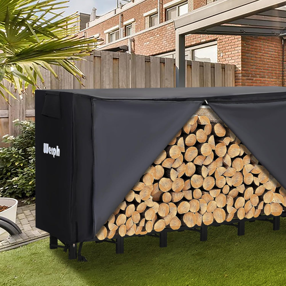 Werph 12FT Firewood Rack Outdoor, Heavy Duty Firewood Storage Rack