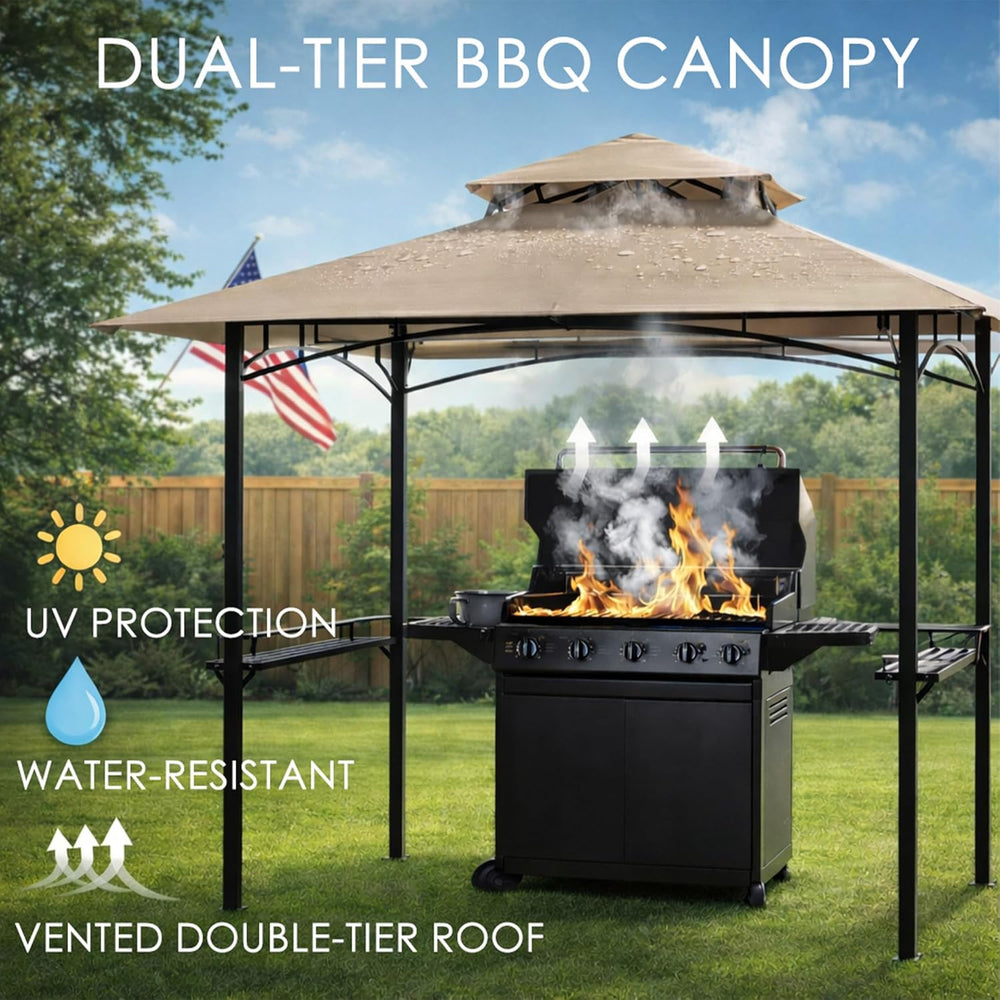 Kozyard Andra 8' x 5' BBQ Grill Gazebo Canopy Tent, Vented Soft Top Roof