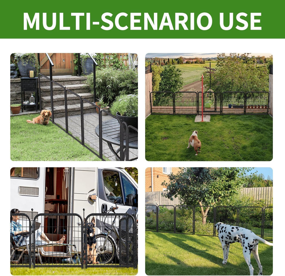 Decorative Garden Fence 36ft (L)×32in (H) with 14 Panels 2 Gate Outdoor, No D...