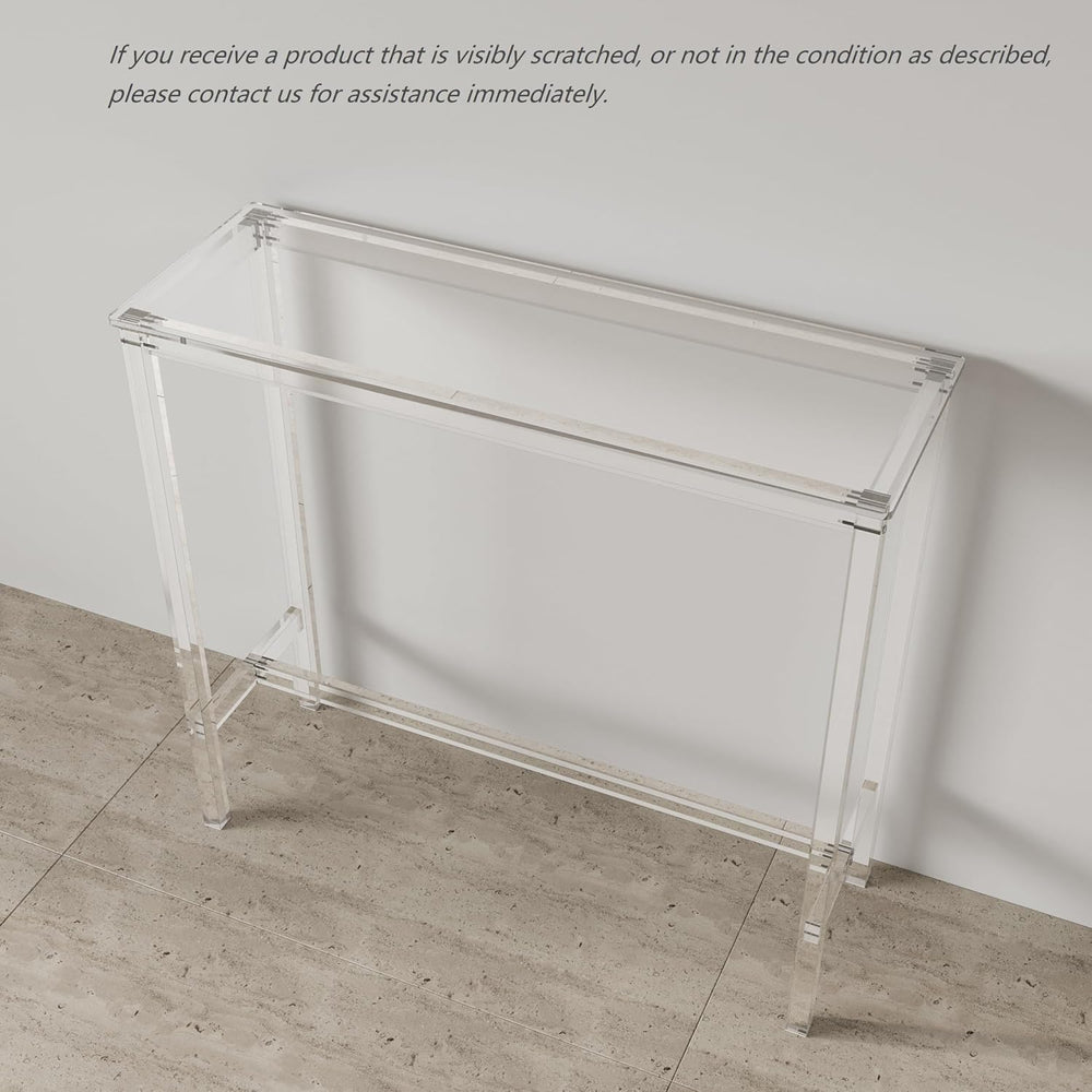 Sumerflos Acrylic Counter Height Table - 39" Clear Bar Table Rectangular...