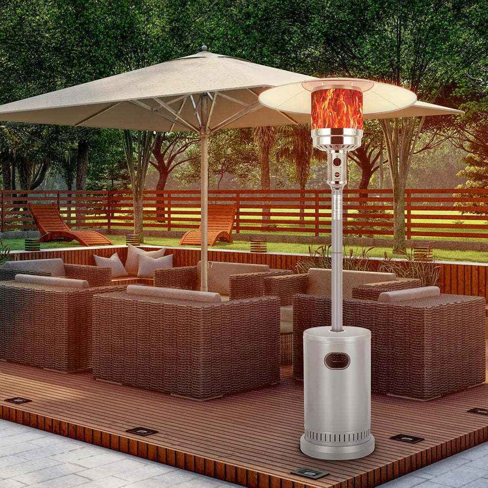 Hykolity 50,000 BTU Propane Patio Heater, Stainless Steel Burner with Wheels,...