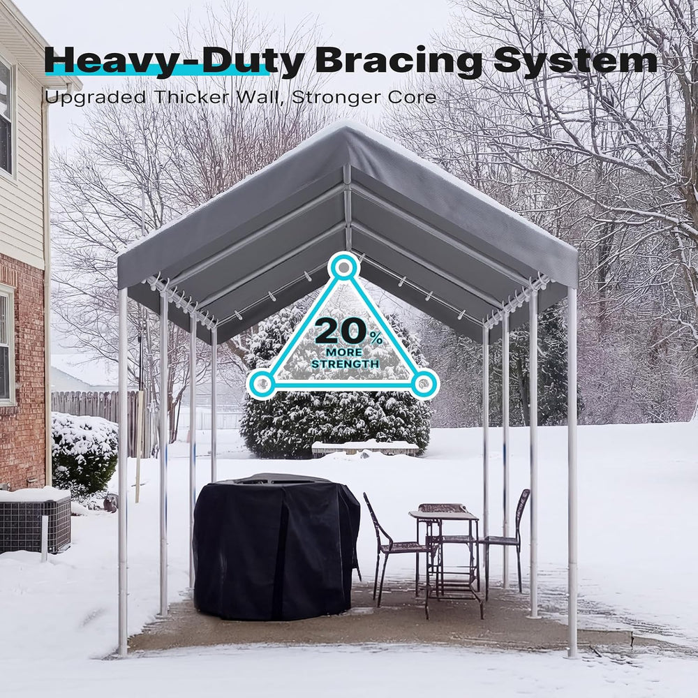 ADVANCE OUTDOOR 10x20 ft Heavy Duty Carport Potable Car Canopy Garage Party T...
