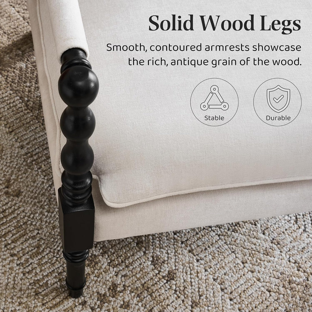 Bezseller Spindle Accent Chair with Wood Frame Set of 2