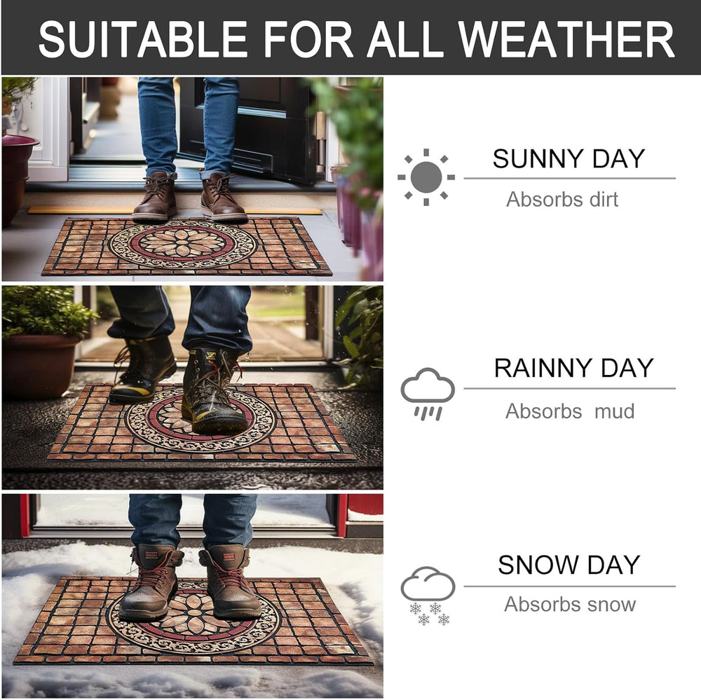 CHICHIC Rectangle Entrance Door Mat Large 24 x 36 Inch High Traffic Area Entr...