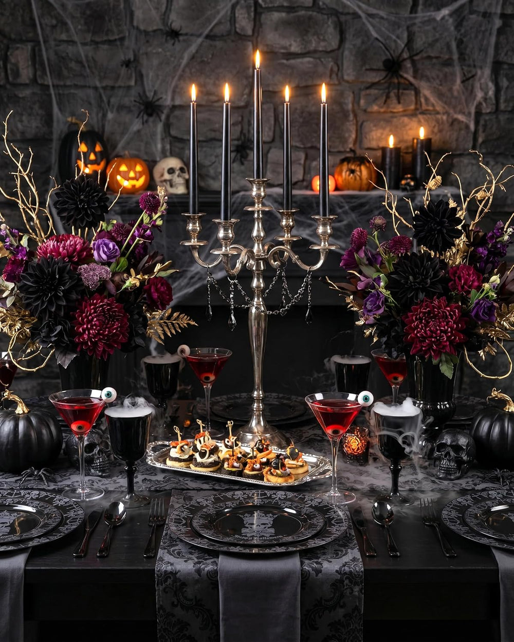 Hioasis Halloween Plastic Plates, 40-Pack, BPA-Free Heavy-Duty