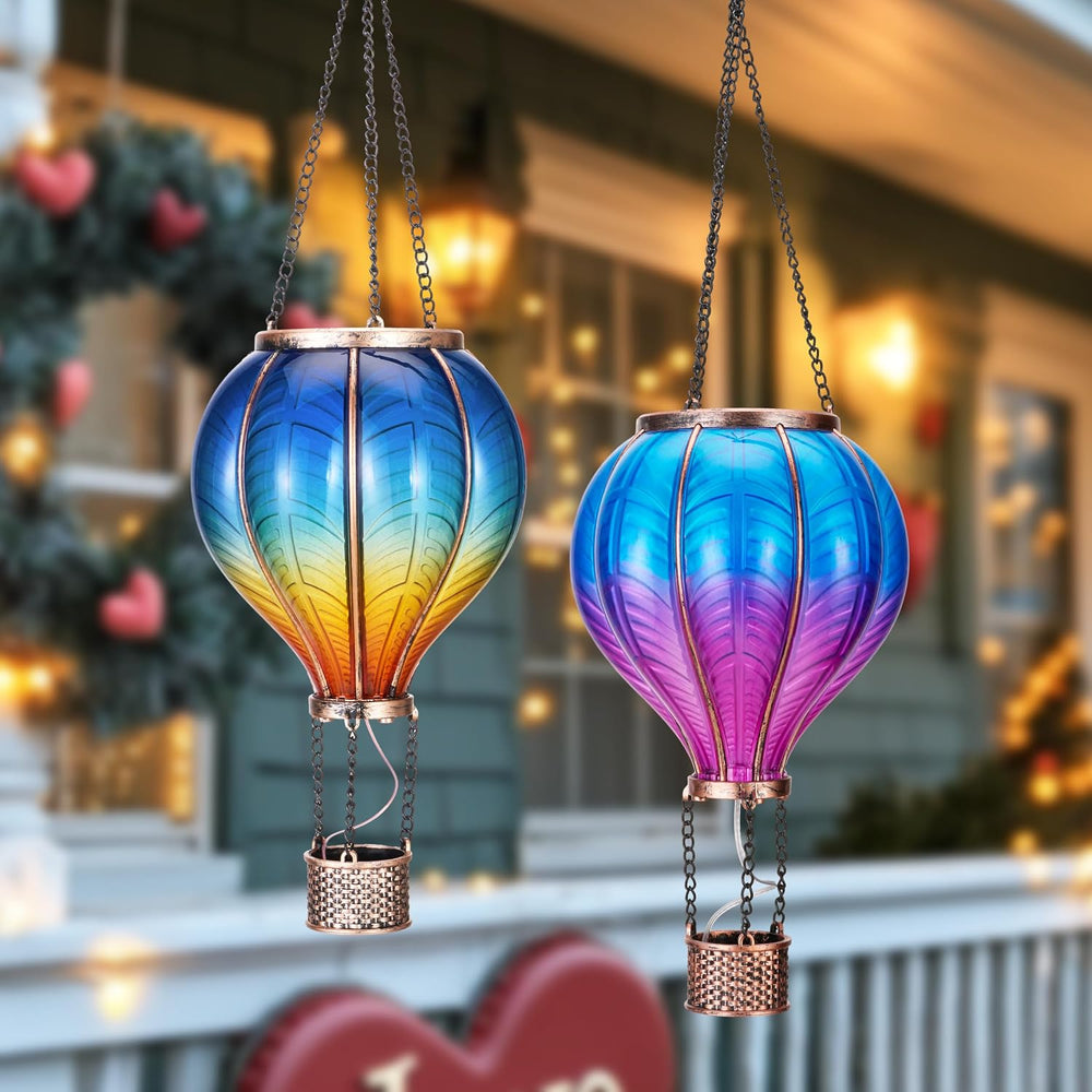 TERESA'S COLLECTIONS 2 Pack Hanging Solar Lantern Outdoor Garden Decor fo...
