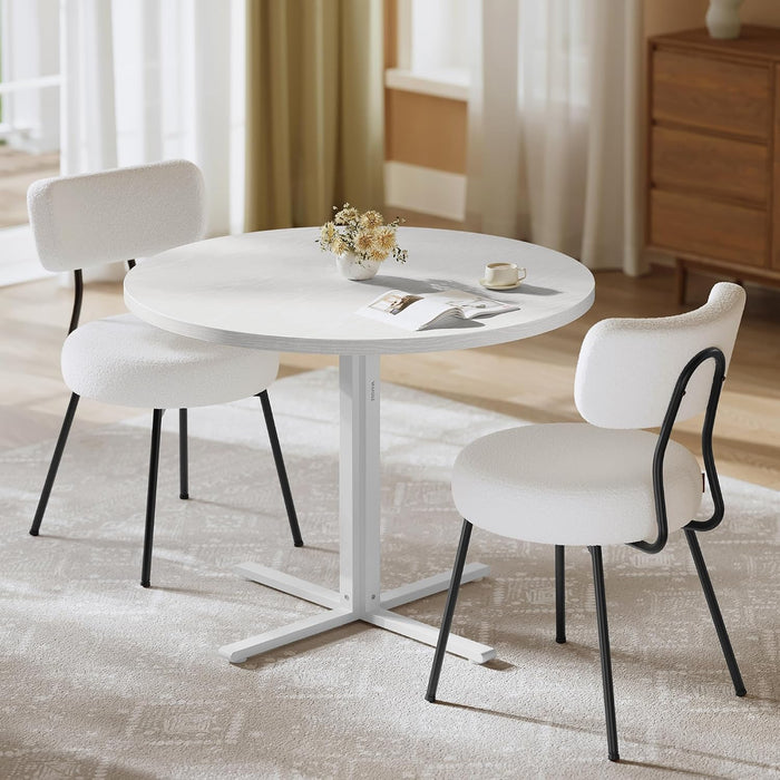 VASAGLE Dining Table Set, Round Dining Table with 2 Upholstered Chairs