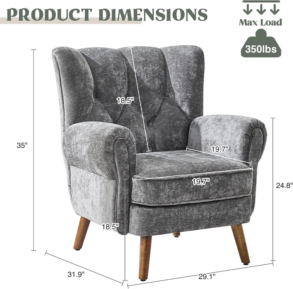 Wingback Accent Chairs for Living Room, Mid-Century Modern Living Room Chairs...