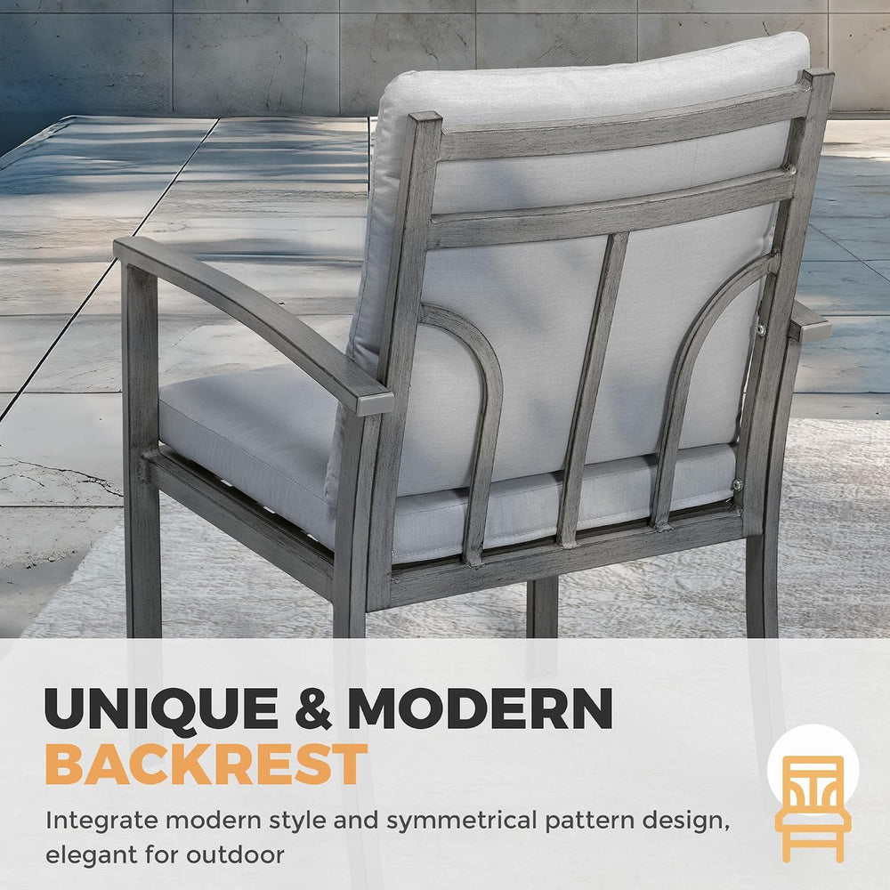 HAPPATIO 9-Piece Patio Dining Set - All Aluminum Table and Chairs for 8, Incl...