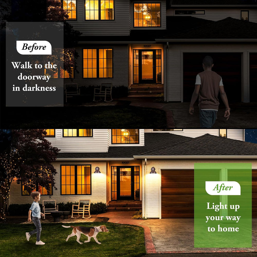 Brightever Outdoor Barn Wall Light Fixtures, 2-Pack Brown Exterior Wall Lante...