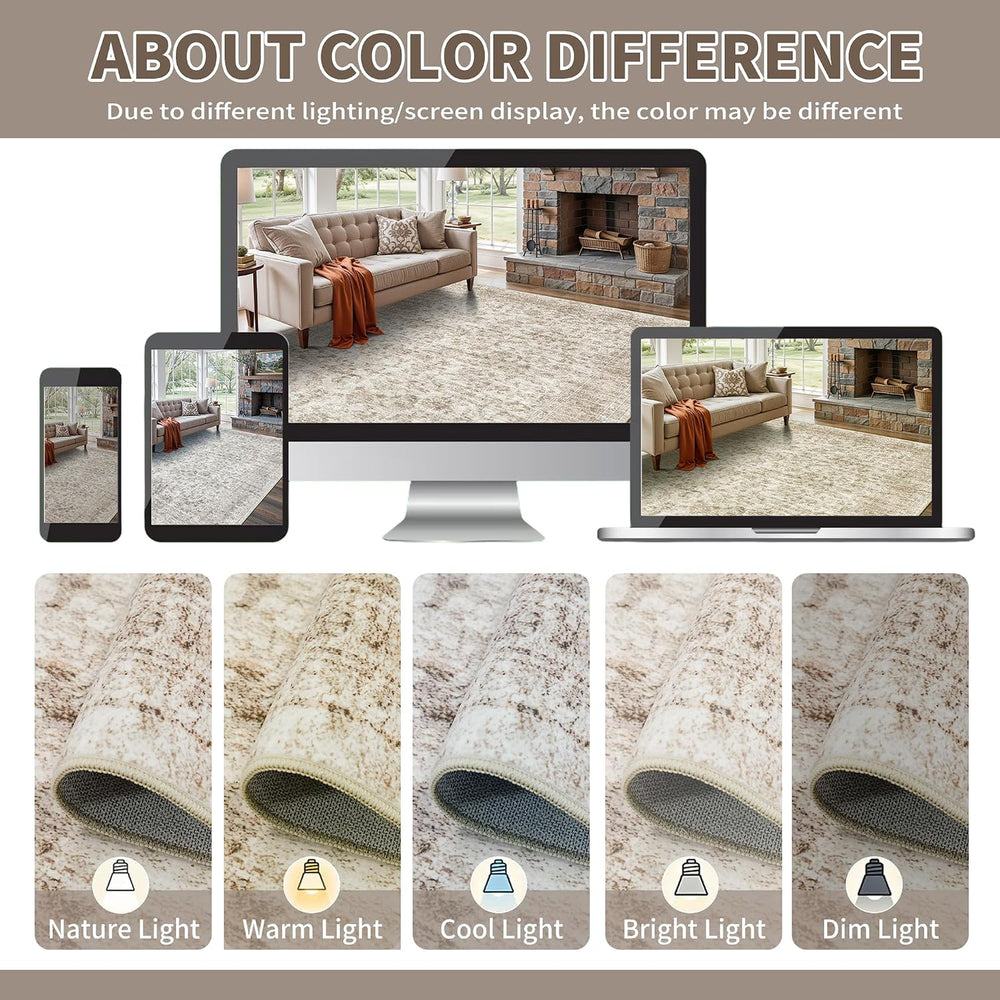 Living Room 9x12 Area Rugs - Large Boho Rugs for Living Room Stain Resistant ...