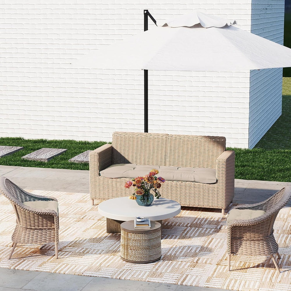 Outdoor Chair Cushions 22x22x4 Inch Set of 2, Taupe