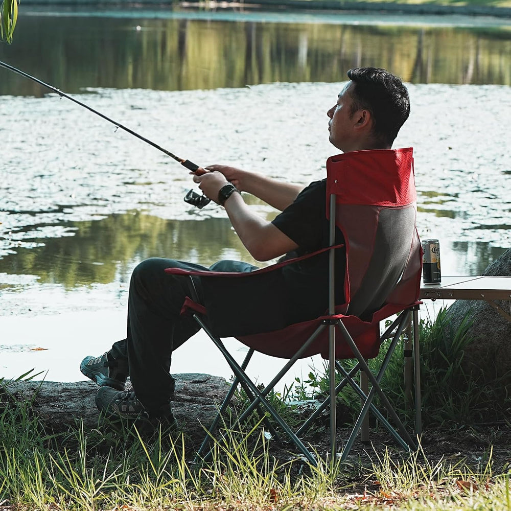 Byliable Camping Chairs Portable Lightweight Folding Lawn Chairs, Red